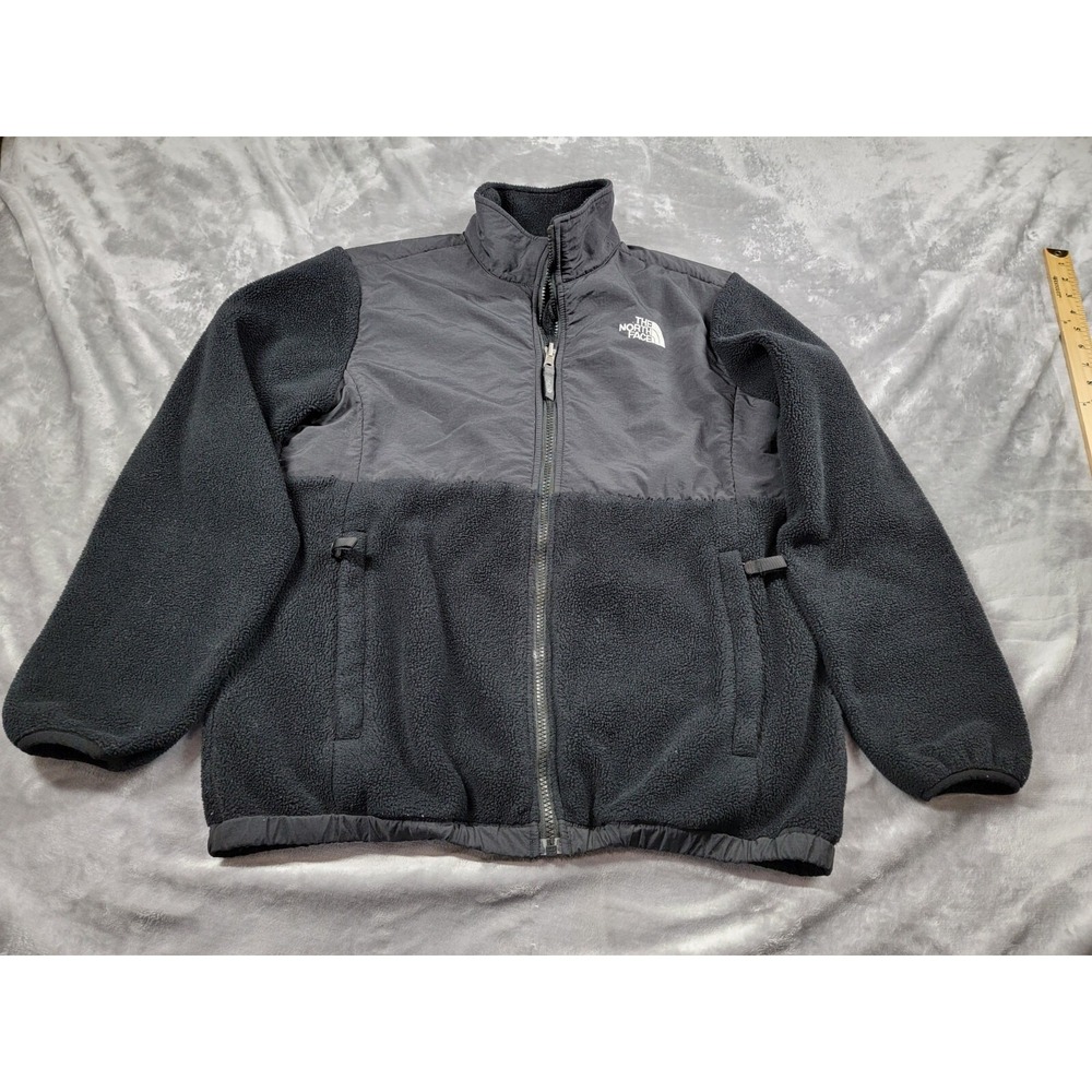 The North Face Jacket Girls XL Black Denali Fleece Full Zip Zippered Pockets
